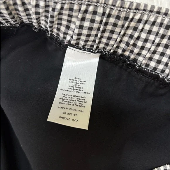Talbots Black and White Gingham Skirt